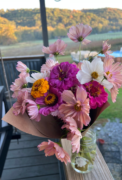 Wrapped Bouquets + Flower Jars
