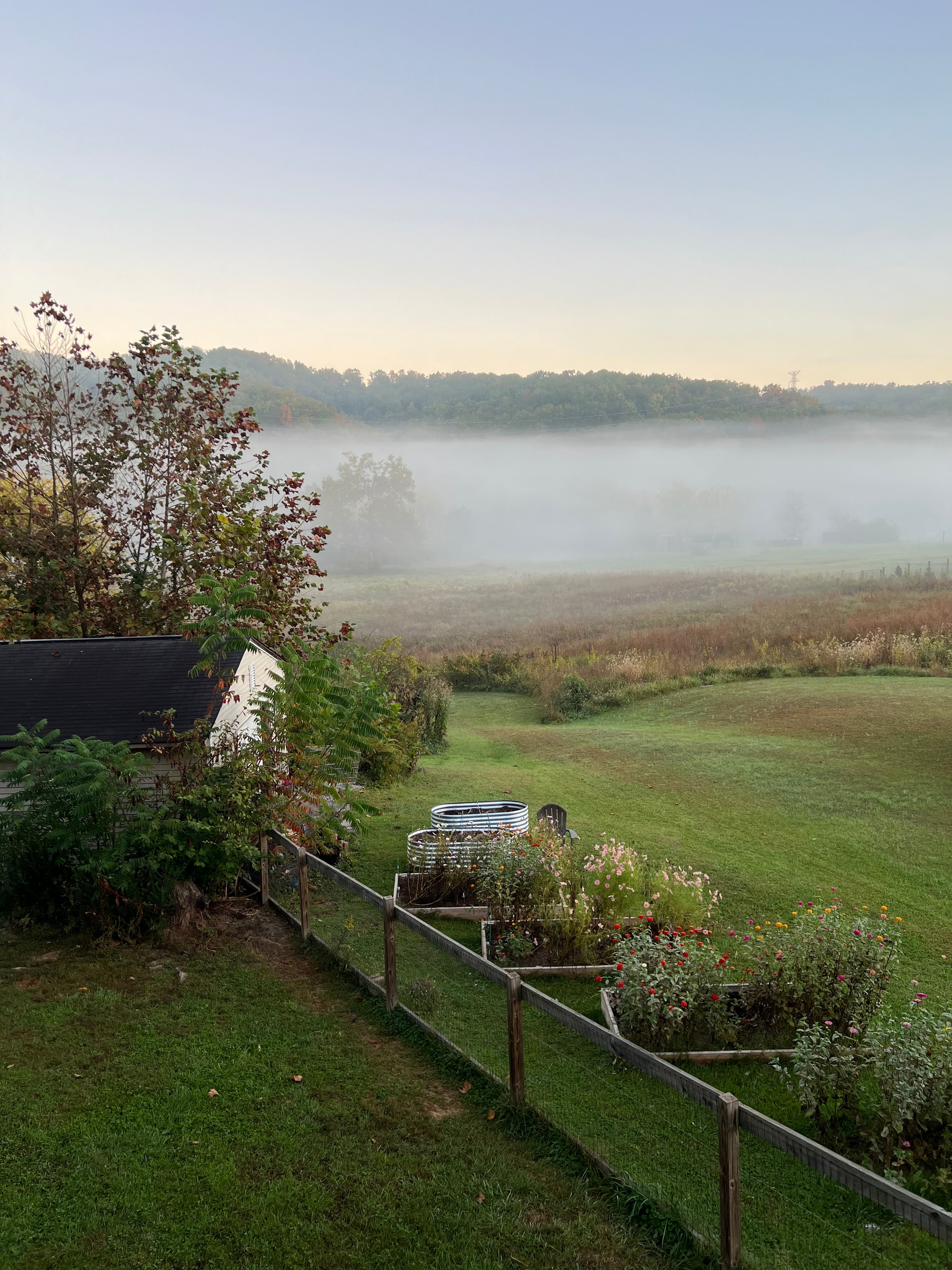 The View & Flower Beds at The Little Farm on Watauga